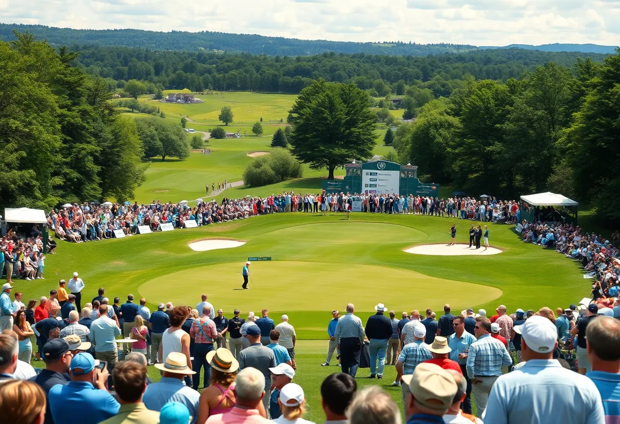 Scenic view of golf tournament at Albany Golf Club