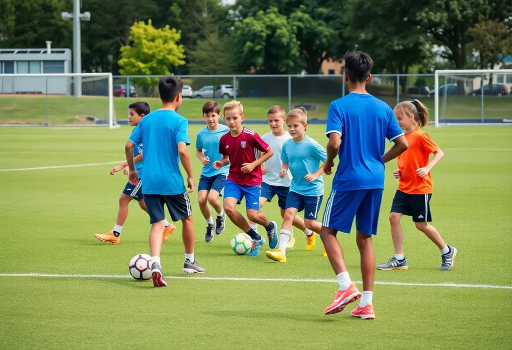 Illinois football recruits training on the field