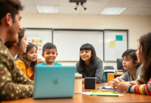 Students collaborating in an inclusive classroom setting representing neurodiversity.