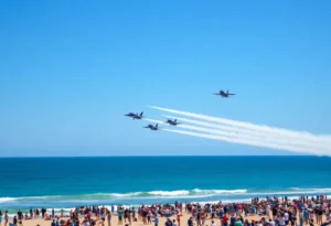 Aerobatic performance at Jacksonville Sea & Sky Air Show
