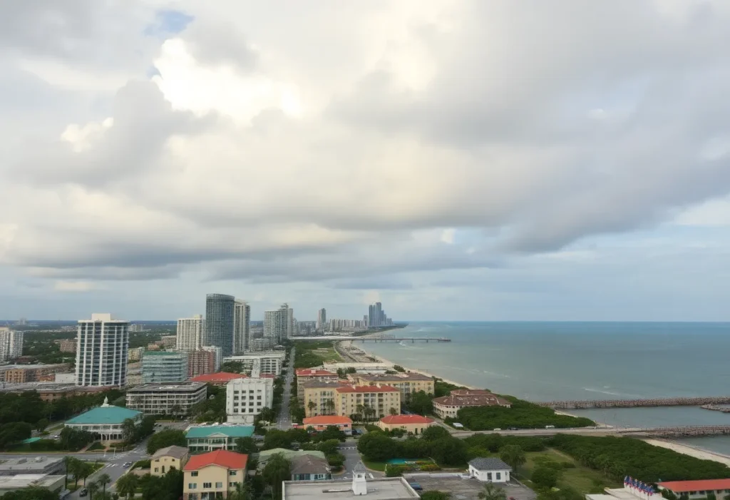 Cloudy skies over Jacksonville, Florida