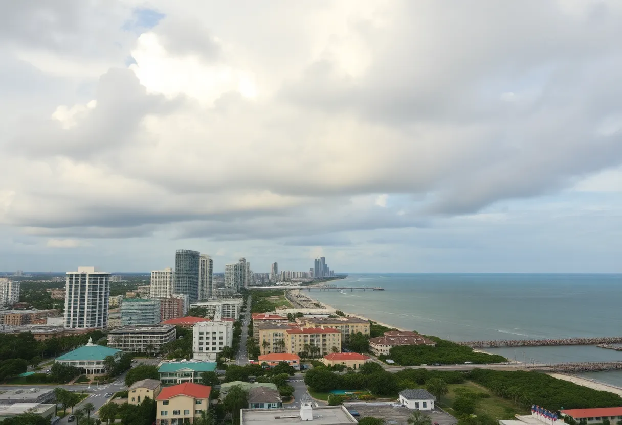 Cloudy skies over Jacksonville, Florida