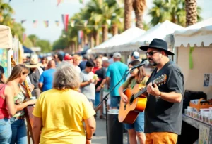 A lively cultural festival in Jacksonville showcasing local artists and musicians