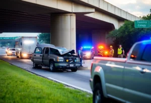 Crash scene on I-295 with emergency responders