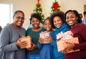 Families in Jacksonville celebrating the holiday season