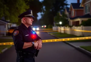 Police officer at a crime scene in Jacksonville