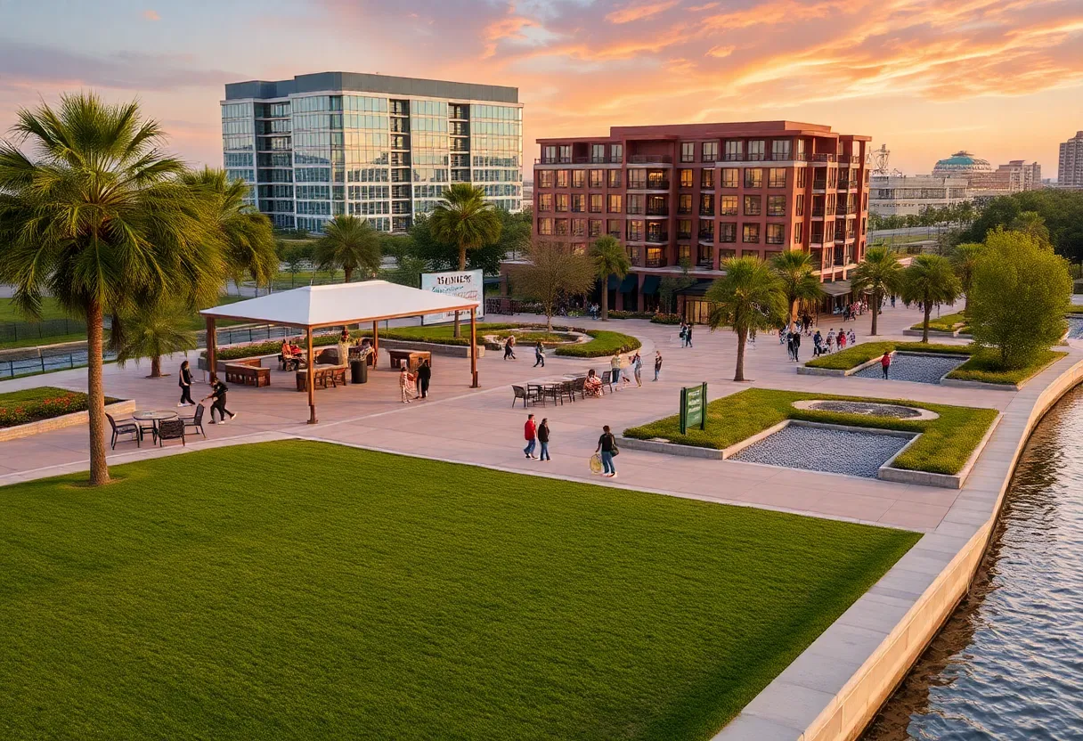Jacksonville riverfront showcasing parks and developments