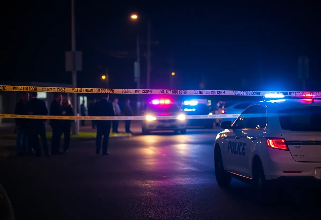 Police lights and caution tape at a shooting scene in Jacksonville