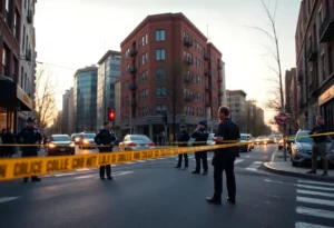 Police presence at a shooting incident on New Kings Road