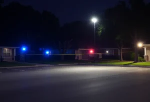 Police lights at a shooting scene in Jacksonville