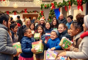 Families participating in the Jacksonville Toy Giveaway