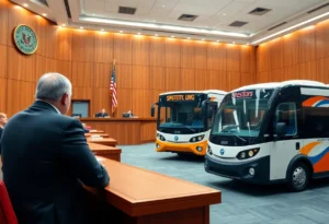 Courtroom scene depicting legal proceedings involving Jacksonville Transportation Authority.