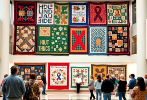 Quilt panels displayed at Jacksonville City Hall for World AIDS Day