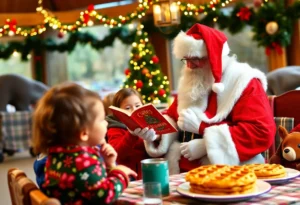 Santa Claus at Jacksonville Zoo's Holiday Breakfast with families