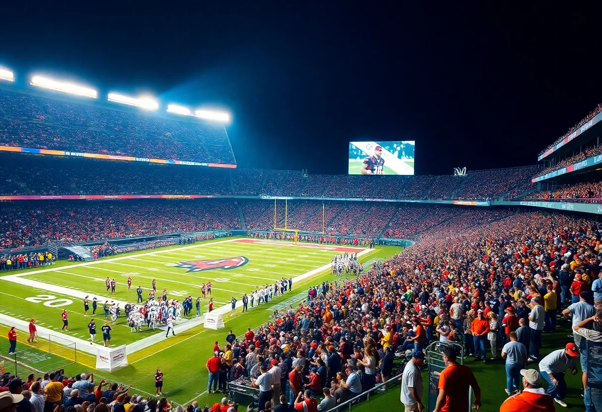 Fans at the Jaguars vs Broncos NFL game