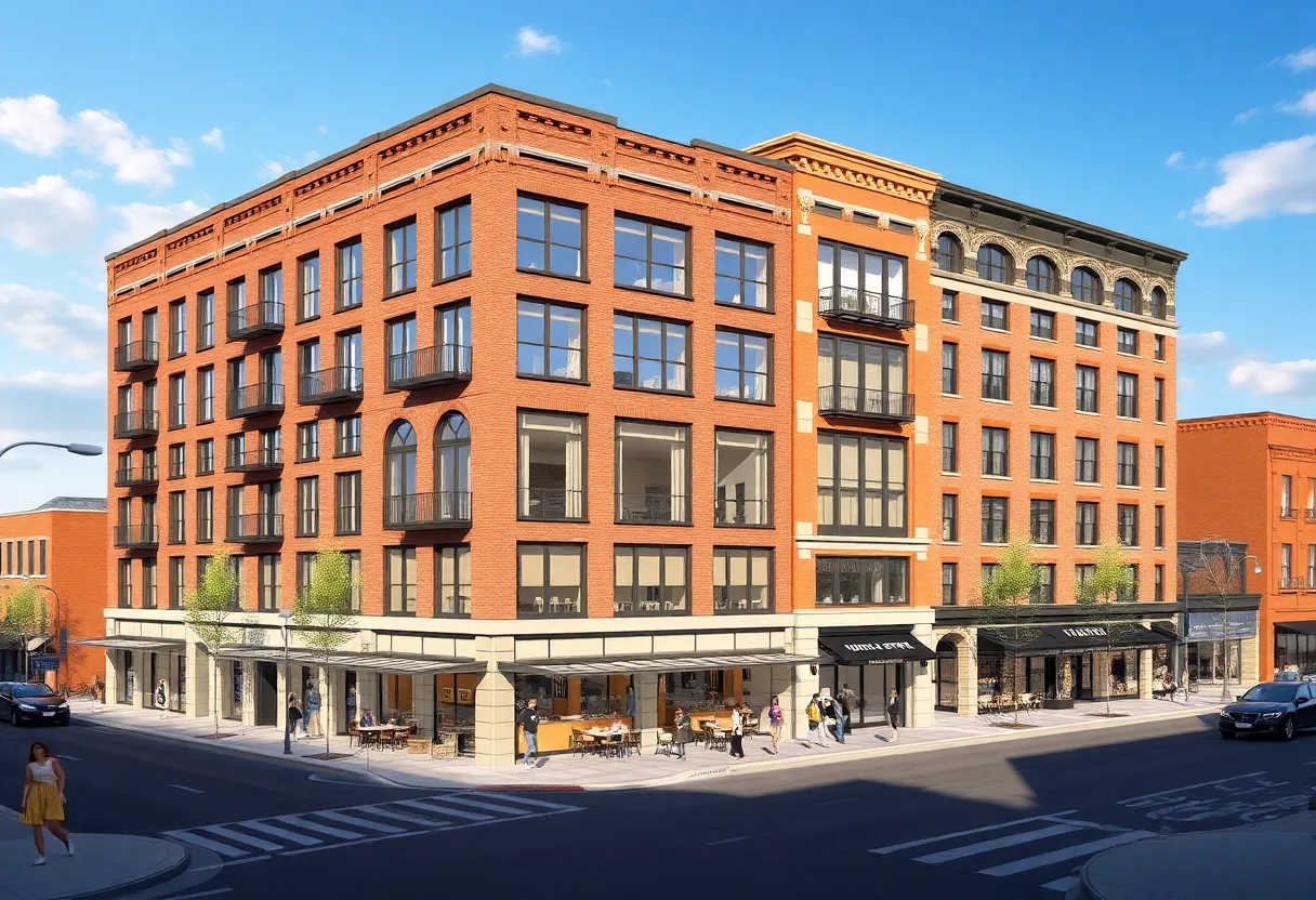 Artist's rendering of the historic Laura Street Trio redevelopment.