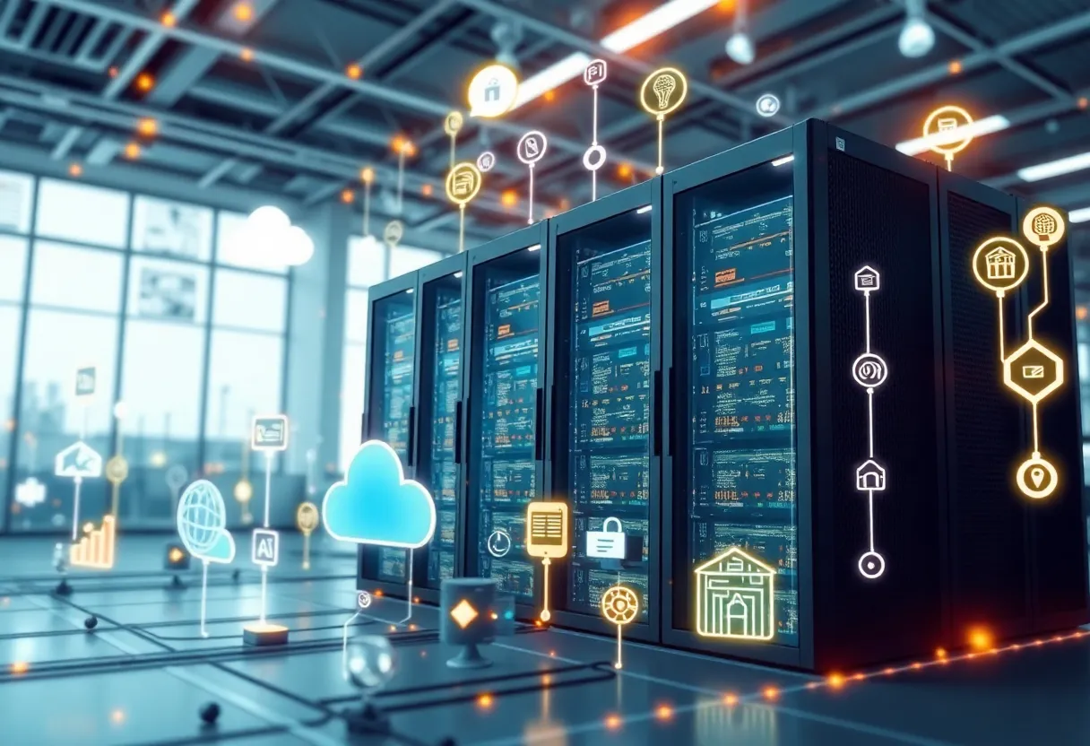 Futuristic data center representing Microsoft's investment in India