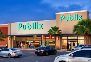 A new Publix supermarket in Jacksonville, Florida with customers