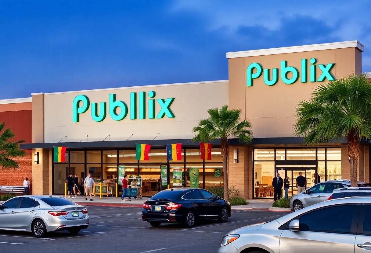 A new Publix supermarket in Jacksonville, Florida with customers