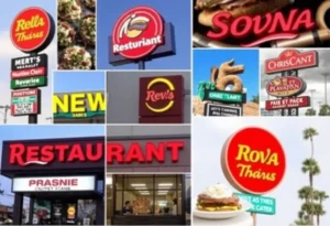 Collage of new restaurant signs in Florida