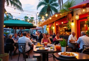 Outdoor dining scene showcasing new restaurants in Florida