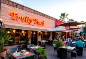 New restaurant openings in Northeast Florida with outdoor seating and diverse cuisine.