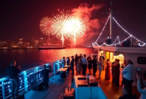 Celebration on USS Orleck with live music and fireworks