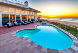 Luxury oceanfront residence in Fernandina Beach with pool and ocean view