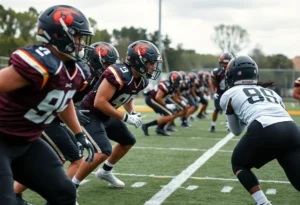 Ohio State football team training with a focus on defensive strategies.