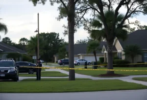 Tranquil neighborhood in Orange Park, Florida, where a shooting occurred.