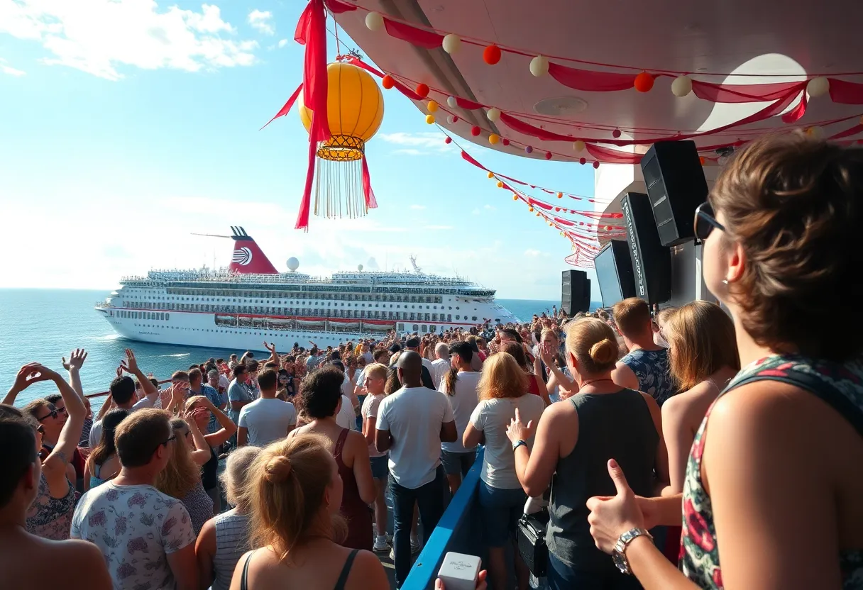 Scene from Outlaw Country Cruise showcasing vibrant performances at sea
