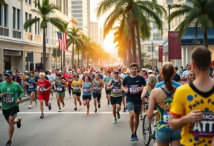 Runners participating in the U.S. Polo Assn. Palm Beaches Marathon