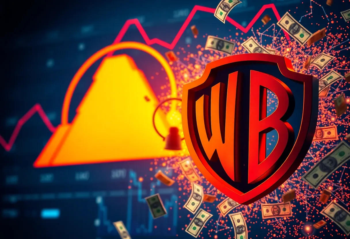 Visualization of corporate bidding war between Paramount Skydance and Warner Bros. Discovery