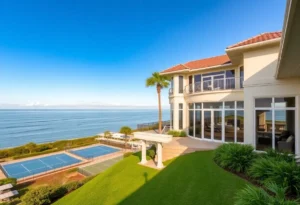 Exterior view of a luxurious home in Ponte Vedra Beach with ocean views