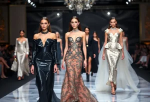 Fashion runway featuring Prada and Versace designs