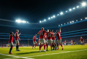 Paris Saint-Germain players celebrating after winning the FIFA Intercontinental Cup.