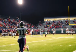 Raines High School football players in action on the field