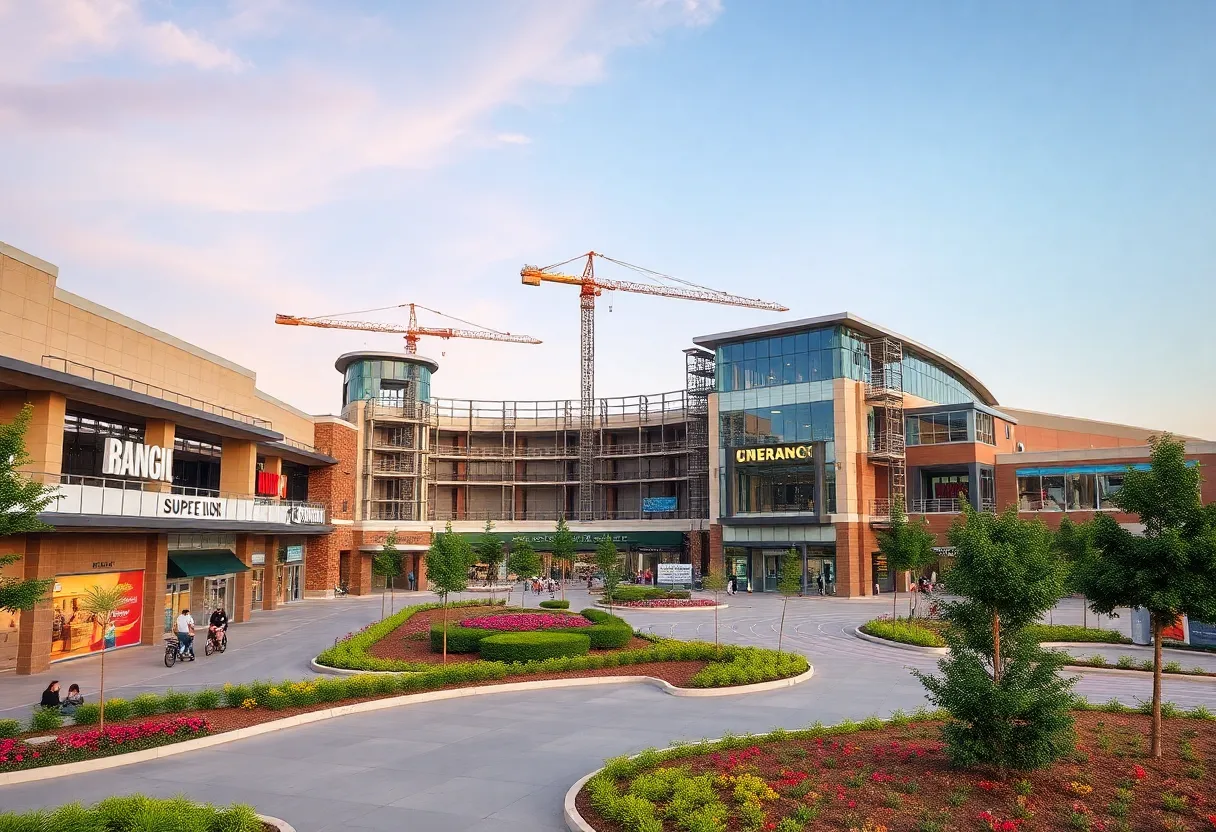 Construction of a new shopping center in Northeast Florida