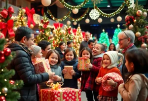 Families receiving Christmas gifts at the Salvation Army Angel Tree event