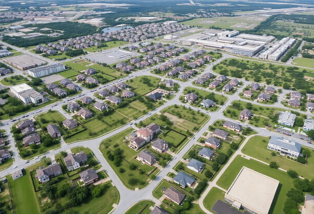 Aerial view of SilverLeaf community in Jacksonville