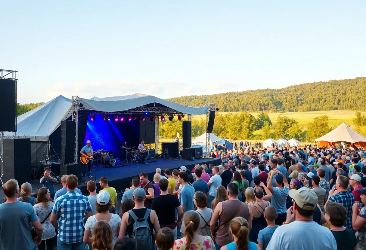 View of musicians performing at the South Florida Folk Music Festival