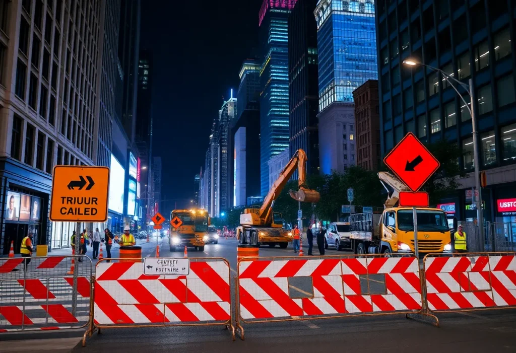 Construction detour signs on King Street in St. Augustine