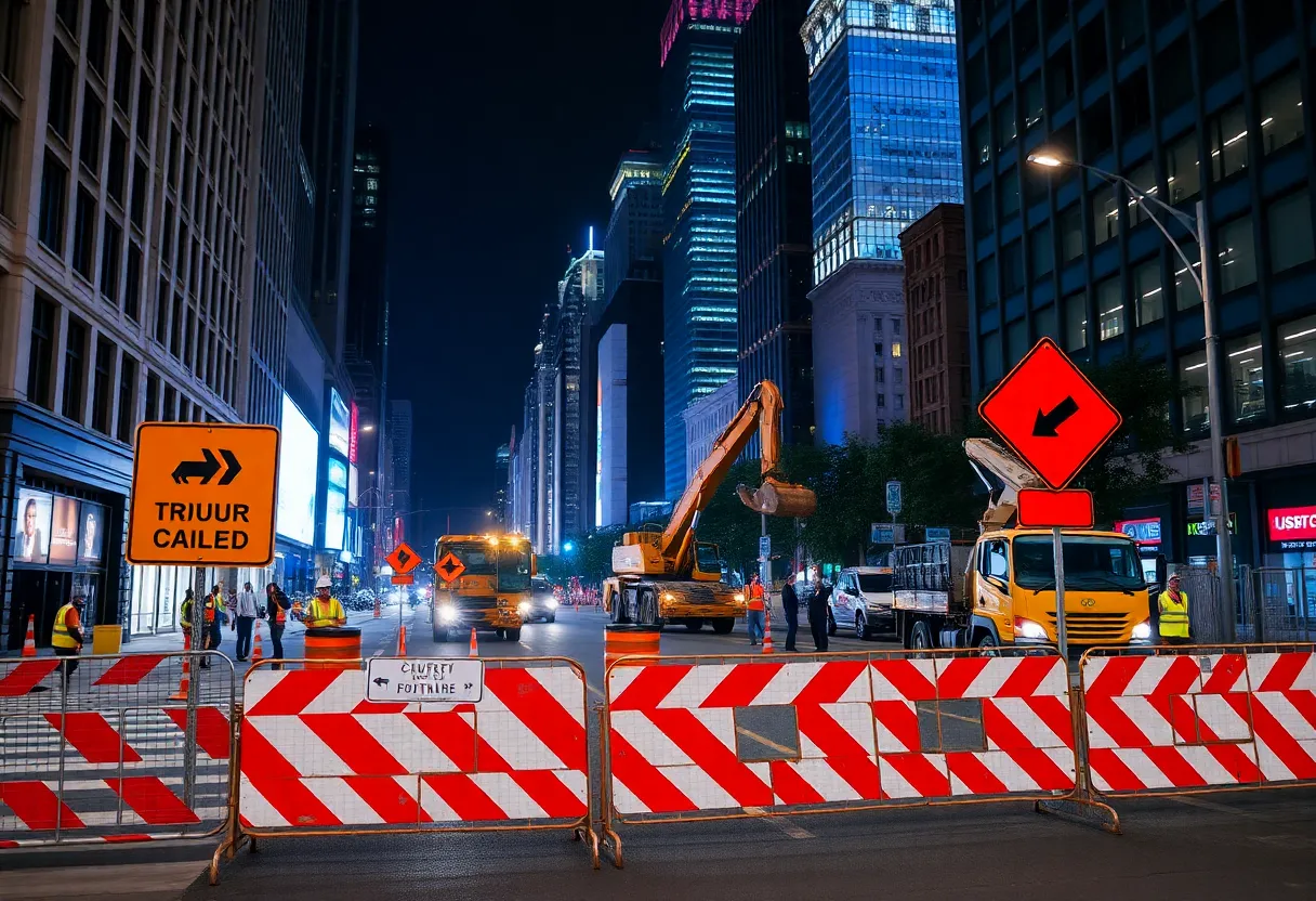 Construction detour signs on King Street in St. Augustine