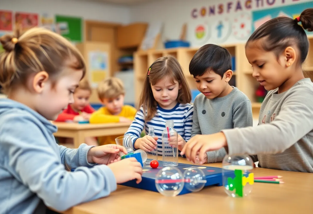 Children participating in STEAM educational activities