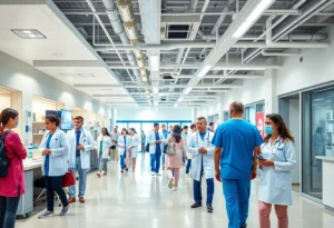 Healthcare professionals collaborating at a modern facility in North Florida.