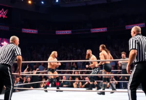 Wrestlers competing in a WWE Holiday Tour event