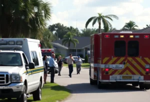 Emergency response vehicles in a Yulee neighborhood