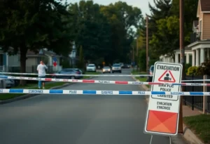 Police presence in Yulee neighborhood during evacuation due to grenade discovery
