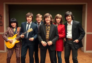Actors portraying the Beatles in 1960s attire