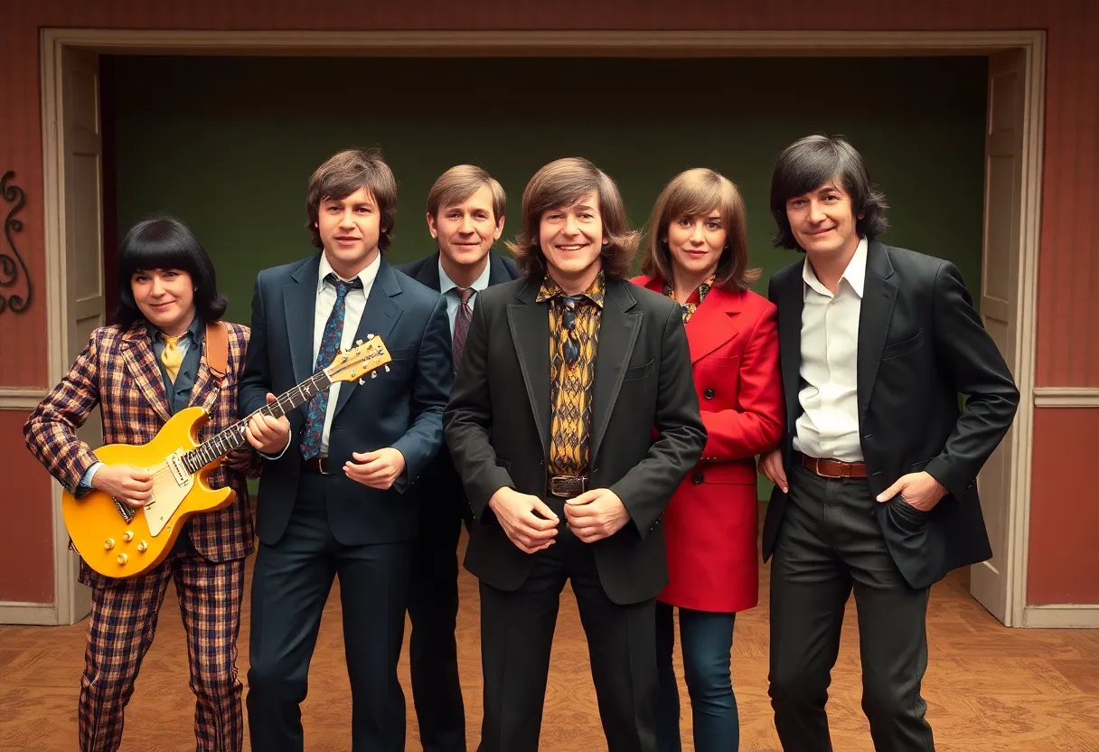 Actors portraying the Beatles in 1960s attire